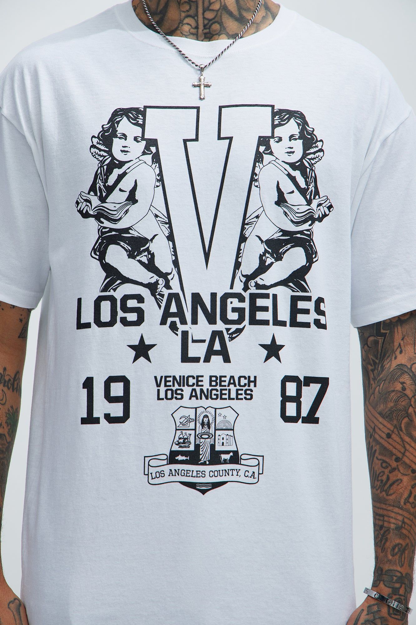 LA City Of Angeles Short Sleeve Tee - White sold by Fashion Nova product image thumbnail 3