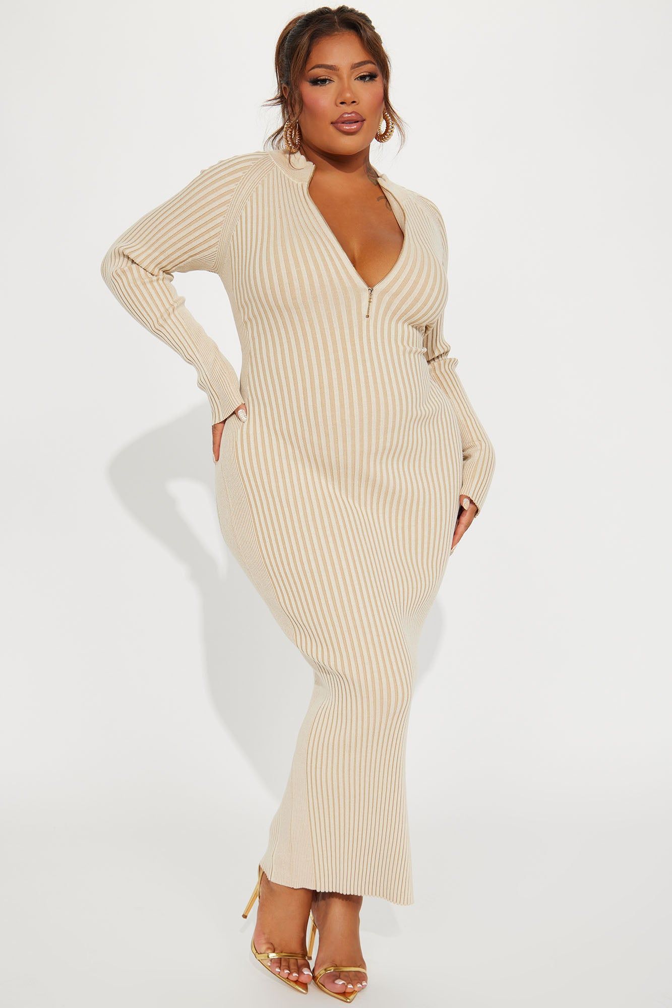 Keeping You Warm Sweater Maxi Dress - Cream sold by Fashion Nova product image thumbnail 4