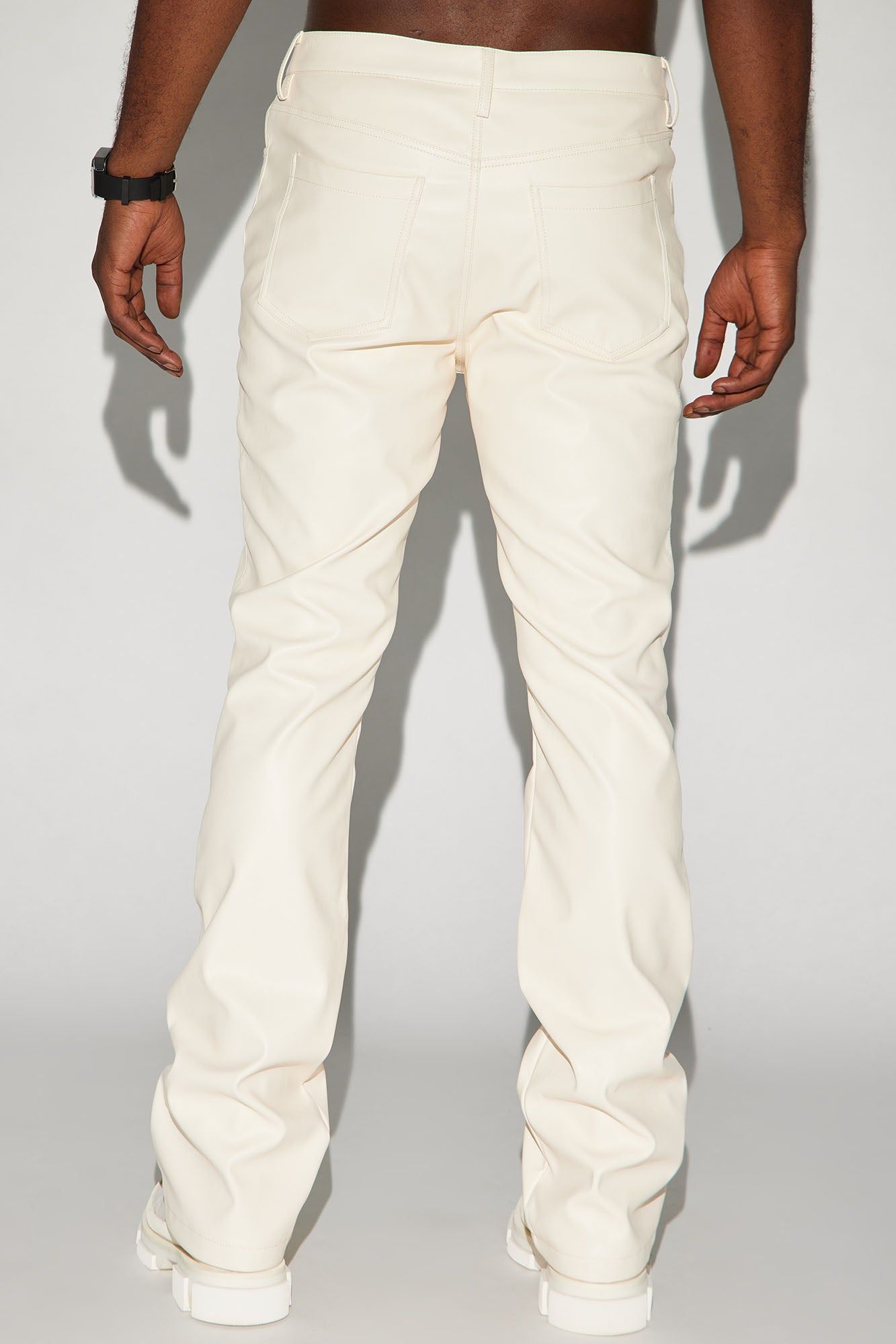 Elliot Stacked Slim Flared PU Pants - Cream sold by Fashion Nova product image thumbnail 5