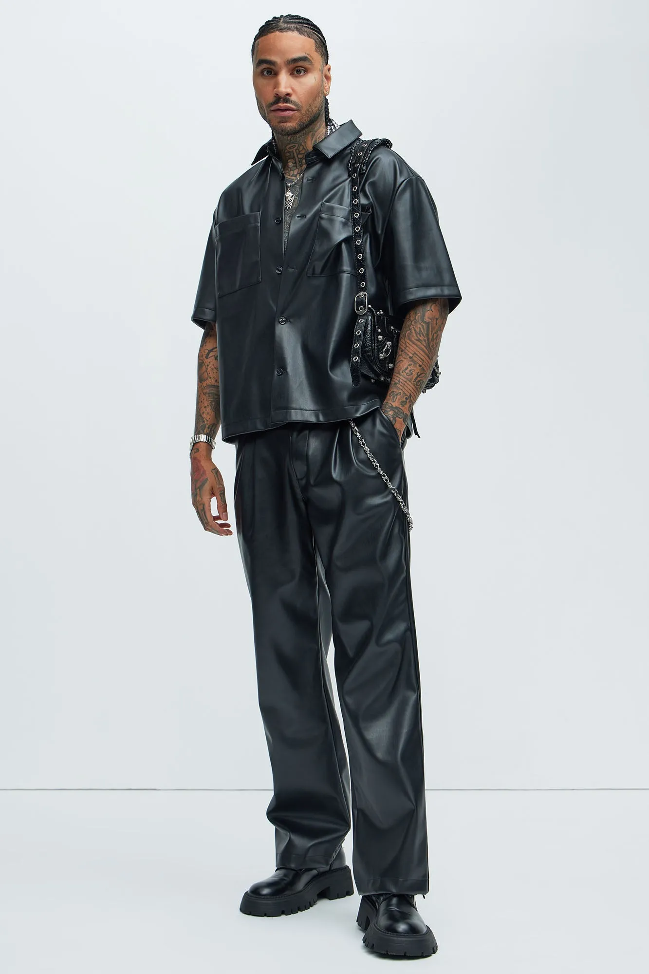 Vesta Faux Leather Shirt - Black sold by Fashion Nova product image thumbnail 2