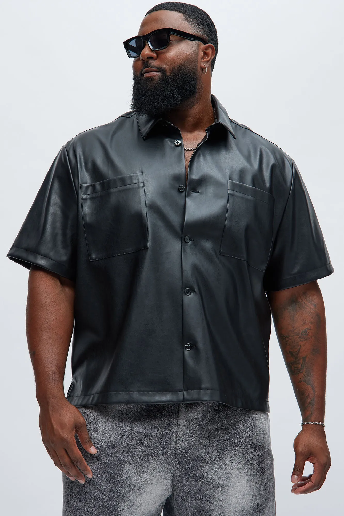 Vesta Faux Leather Shirt - Black sold by Fashion Nova product image thumbnail 4