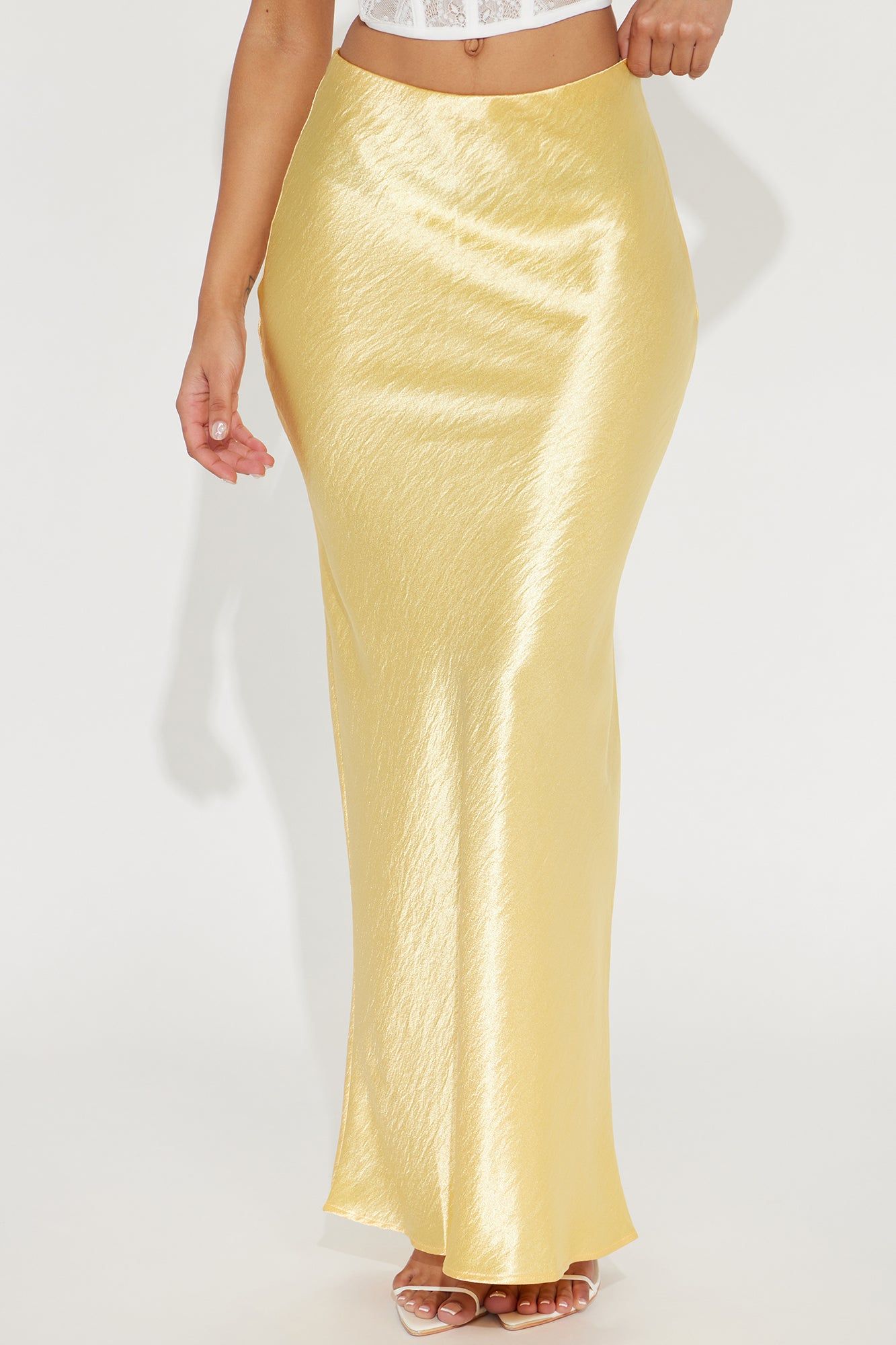 Sweet Love Satin Maxi Skirt - Yellow sold by Fashion Nova product image thumbnail 2