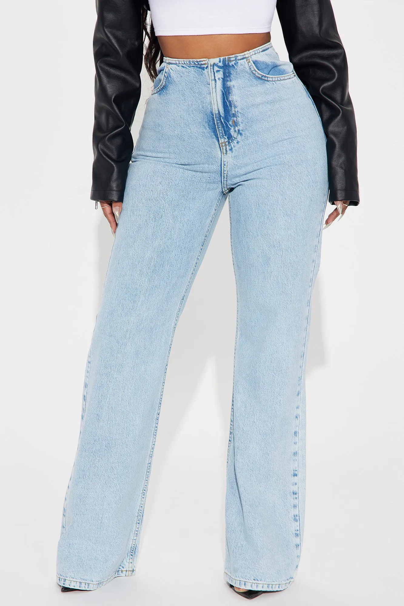 Alysia Baggy Flare Jeans - Light Wash sold by Fashion Nova