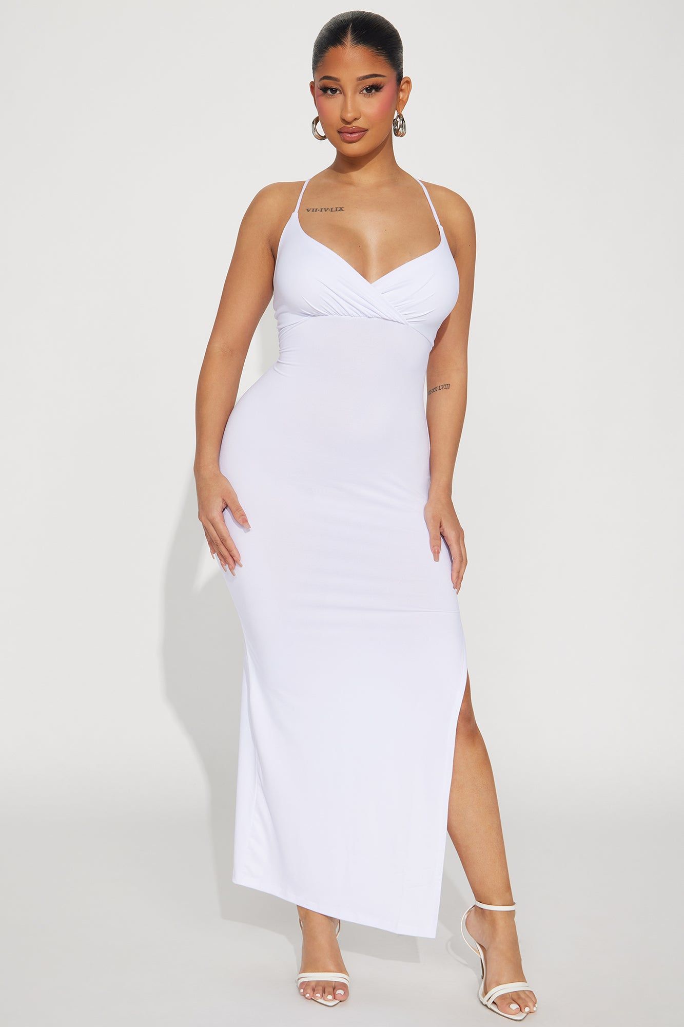 Emma Essential Maxi Dress - White sold by Fashion Nova