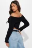 After Midnight Off Shoulder Sweater - Black sold by Fashion Nova