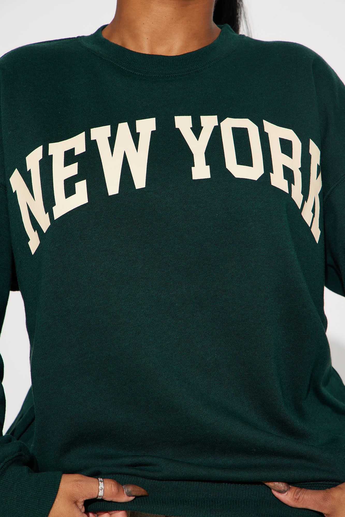 New York Vintage Crew Neck Sweatshirt - Hunter sold by Fashion Nova product image thumbnail 3