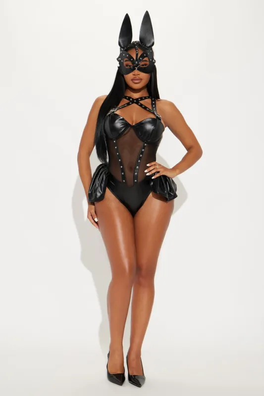 Sultry Dominatrix Bunny 2 Piece Costume Set - Black sold by Fashion Nova