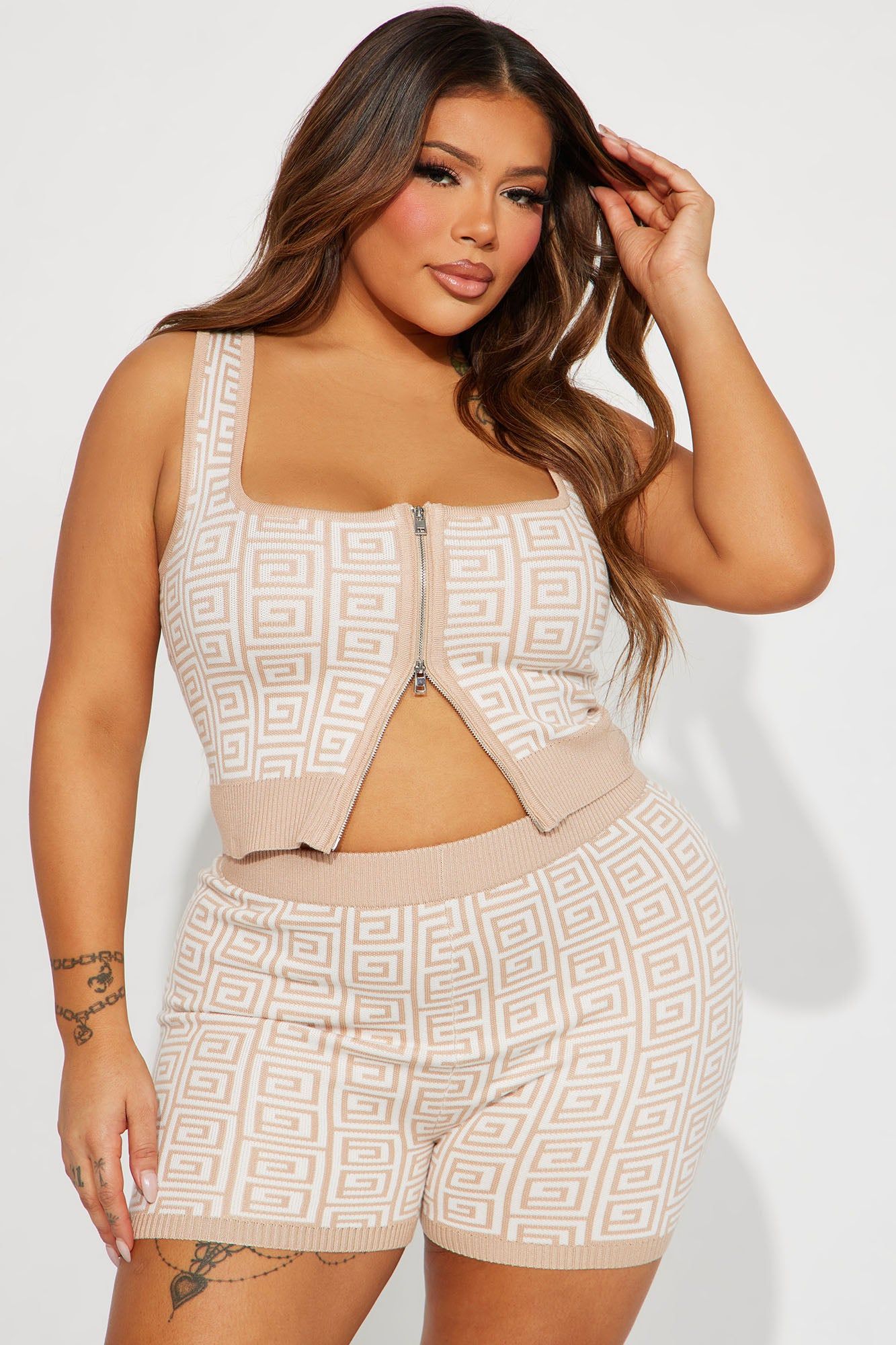 Bailey Short Set - Taupe/combo sold by Fashion Nova product image thumbnail 4