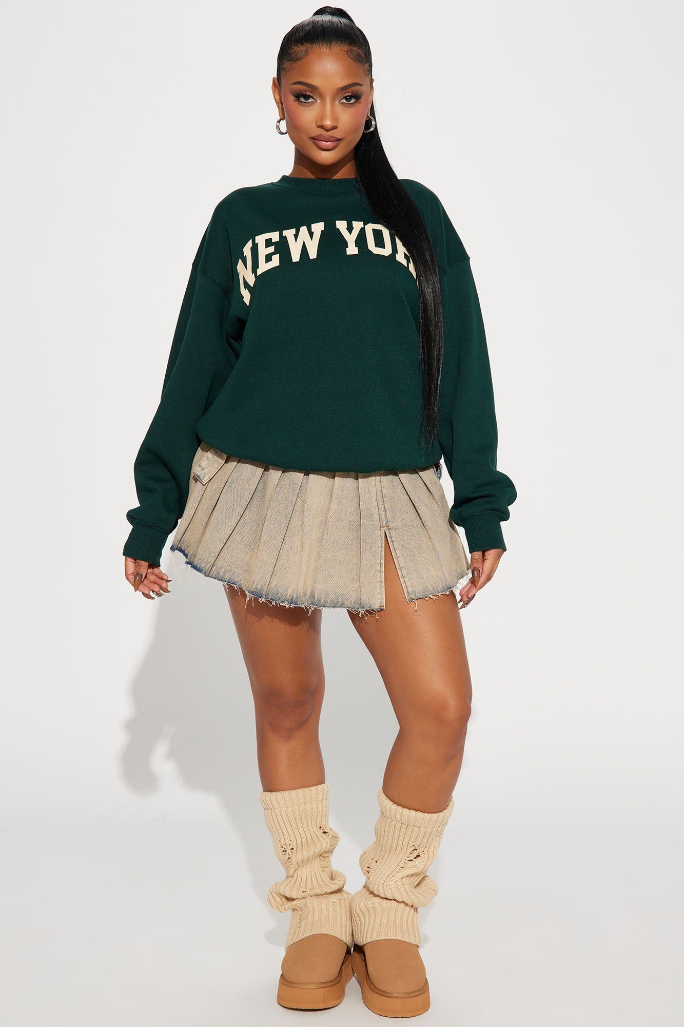 New York Vintage Crew Neck Sweatshirt - Hunter sold by Fashion Nova product image thumbnail 2