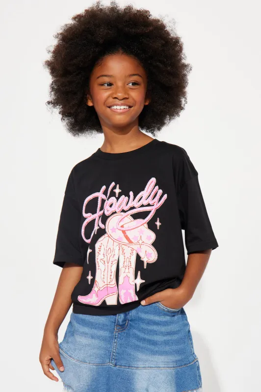 Mini Howdy Nash Bash Tee - Black sold by Fashion Nova
