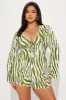 Been Wildin' Plisse Romper - Green sold by Fashion Nova