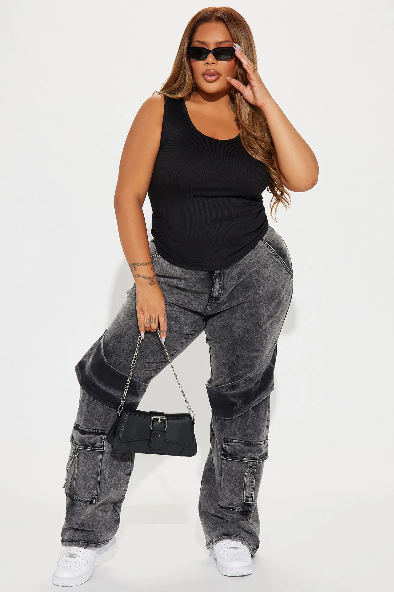 Sasha Scoop Neck Tank Top - Black sold by Fashion Nova product image thumbnail 5