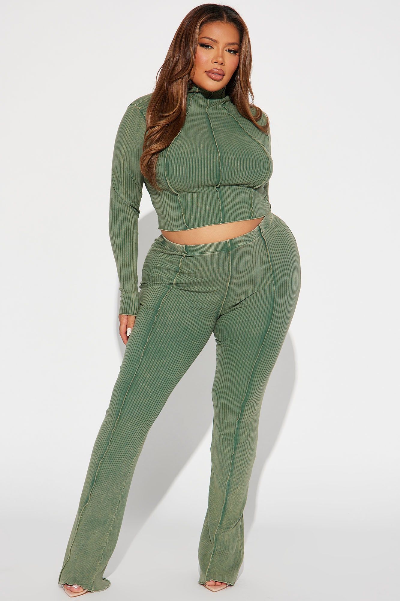 Good Day Mineral Wash Pant Set - Olive sold by Fashion Nova product image thumbnail 4