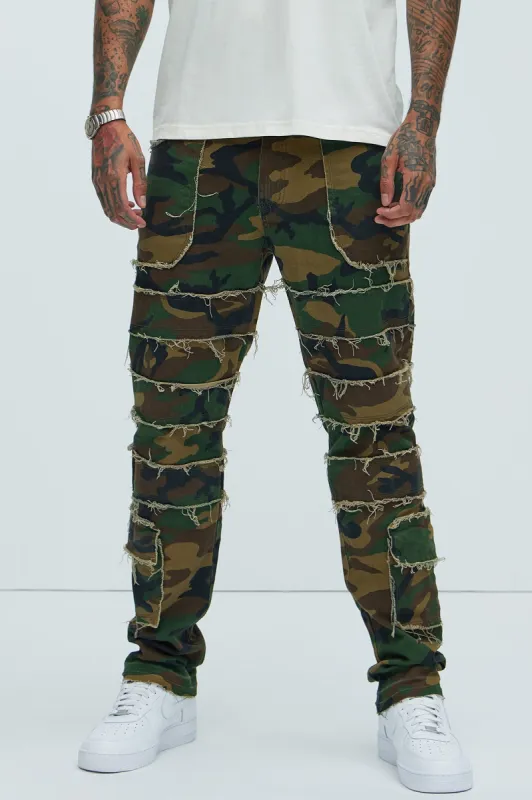 We Good Frayed Cargo Straight Pants - Camouflage sold by Fashion Nova