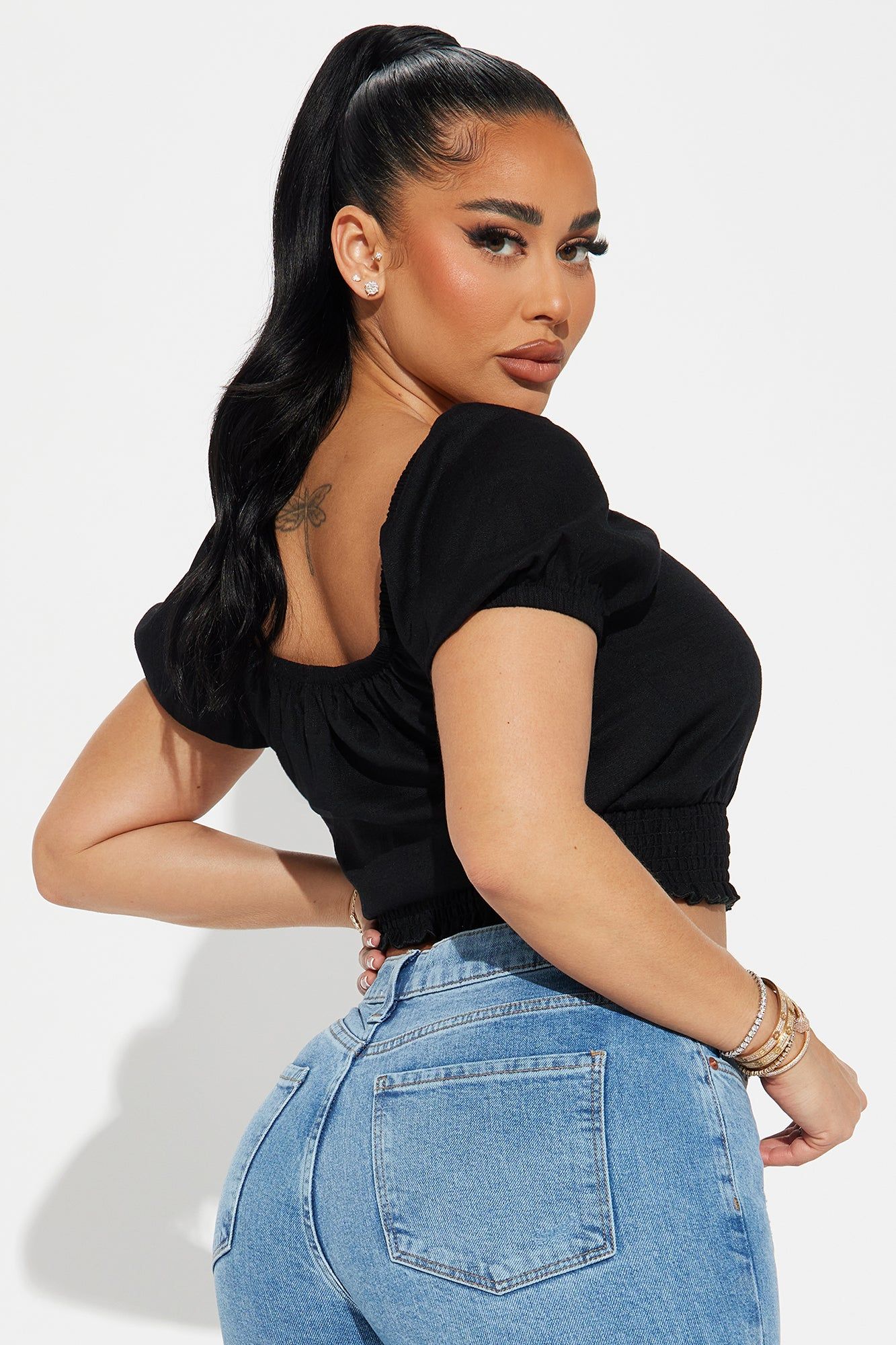 Aimee Linen Top - Black sold by Fashion Nova product image thumbnail 3