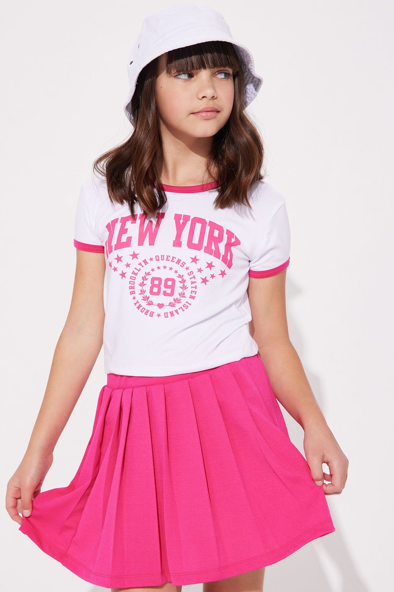 Mini Coast to Coast Pride Skort Set - Fuchsia sold by Fashion Nova