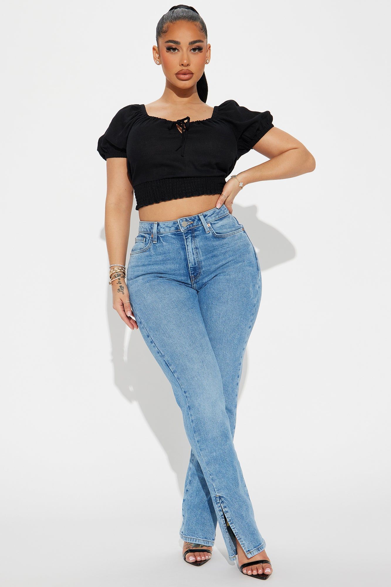 Aimee Linen Top - Black sold by Fashion Nova product image thumbnail 2