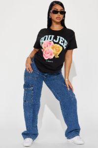 Boujee Attitude Graphic Tshirt - Black sold by Fashion Nova