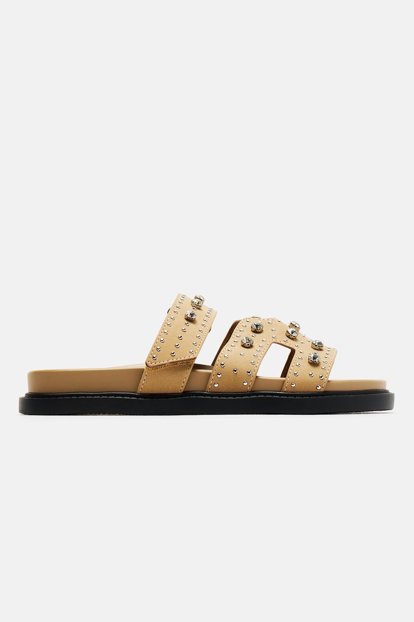 Catch Up With Me Embellished Casual Slides - Nude sold by Fashion Nova product image thumbnail 3