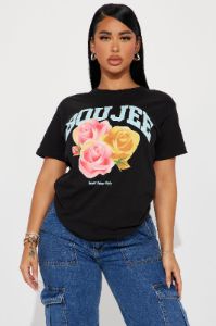 Boujee Attitude Graphic Tshirt - Black sold by Fashion Nova