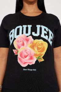 Boujee Attitude Graphic Tshirt - Black sold by Fashion Nova