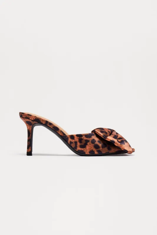 Petunia Bow Mules - Leopard sold by Fashion Nova