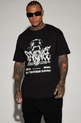 Revenge Only The Strong Survive Short Sleeve Tee - Black sold by Fashion Nova