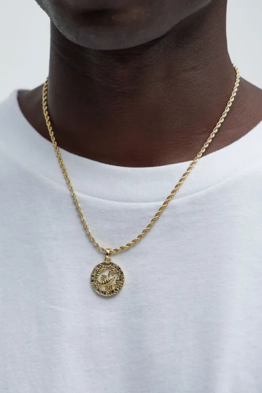 Scorpio Zodiac Pendant Necklace - Gold sold by Fashion Nova