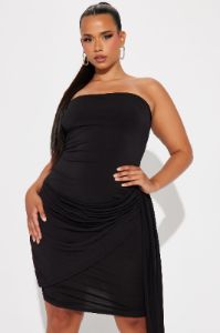 Lexi Draped Mini Dress - Black sold by Fashion Nova