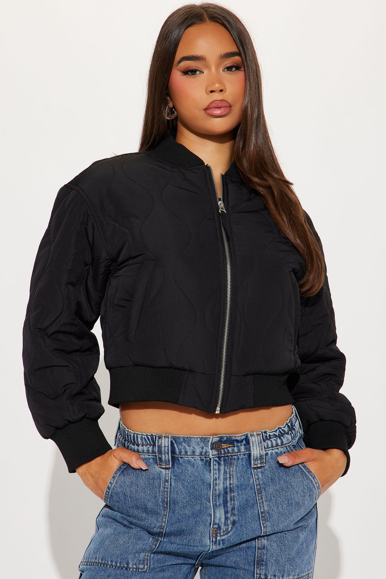 Evelyn Quilted Bomber Jacket - Black sold by Fashion Nova product image thumbnail 3