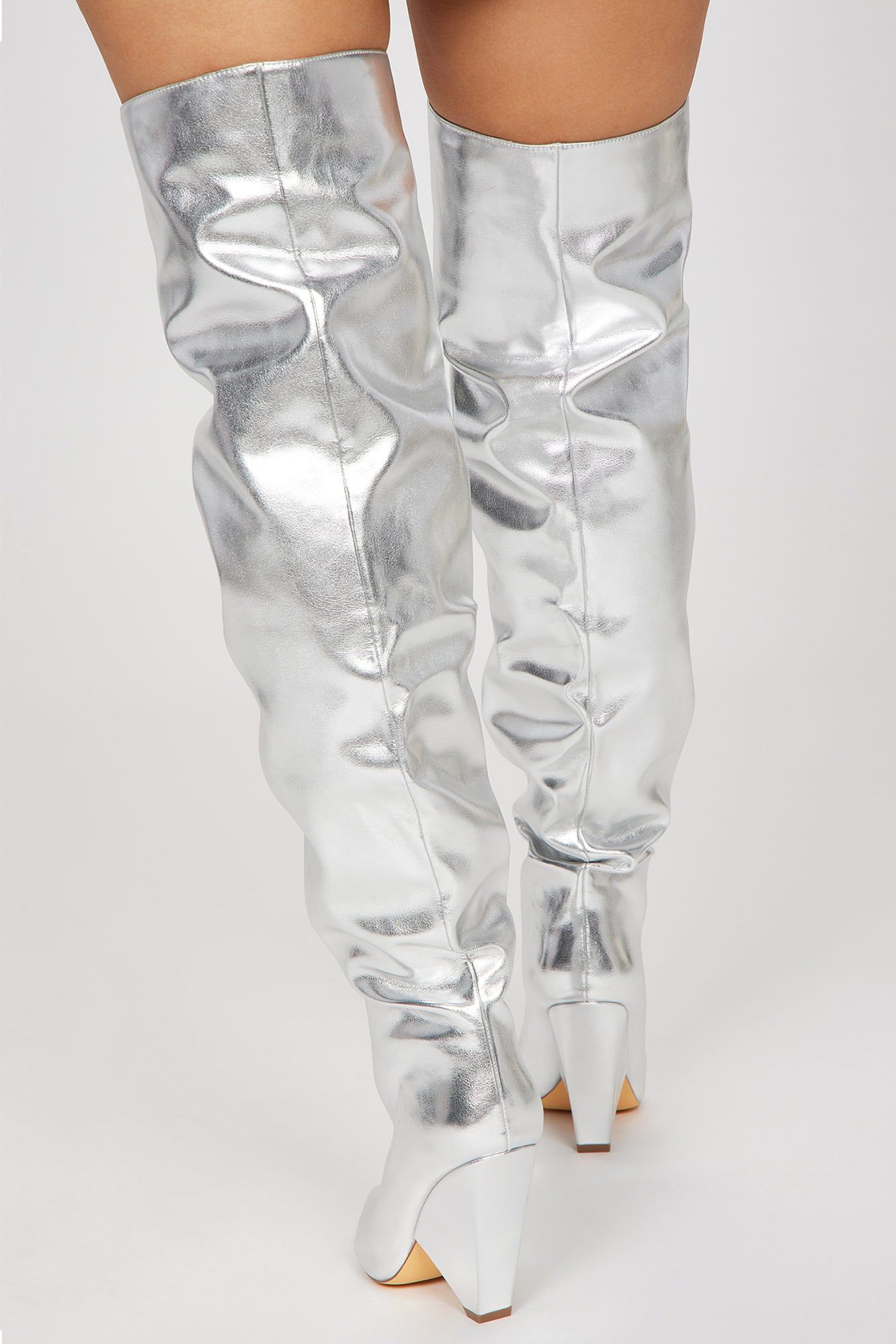 Different Type Of Girl Thigh High Boots - Silver sold by Fashion Nova product image thumbnail 4