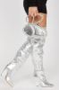 Different Type Of Girl Thigh High Boots - Silver sold by Fashion Nova