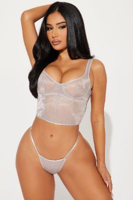 Celestial Love Corset 2 Piece Set - Silver sold by Fashion Nova