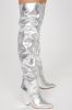 Different Type Of Girl Thigh High Boots - Silver sold by Fashion Nova