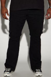 Kenny Stacked Skinny Flare Cargo Pants - Black sold by Fashion Nova