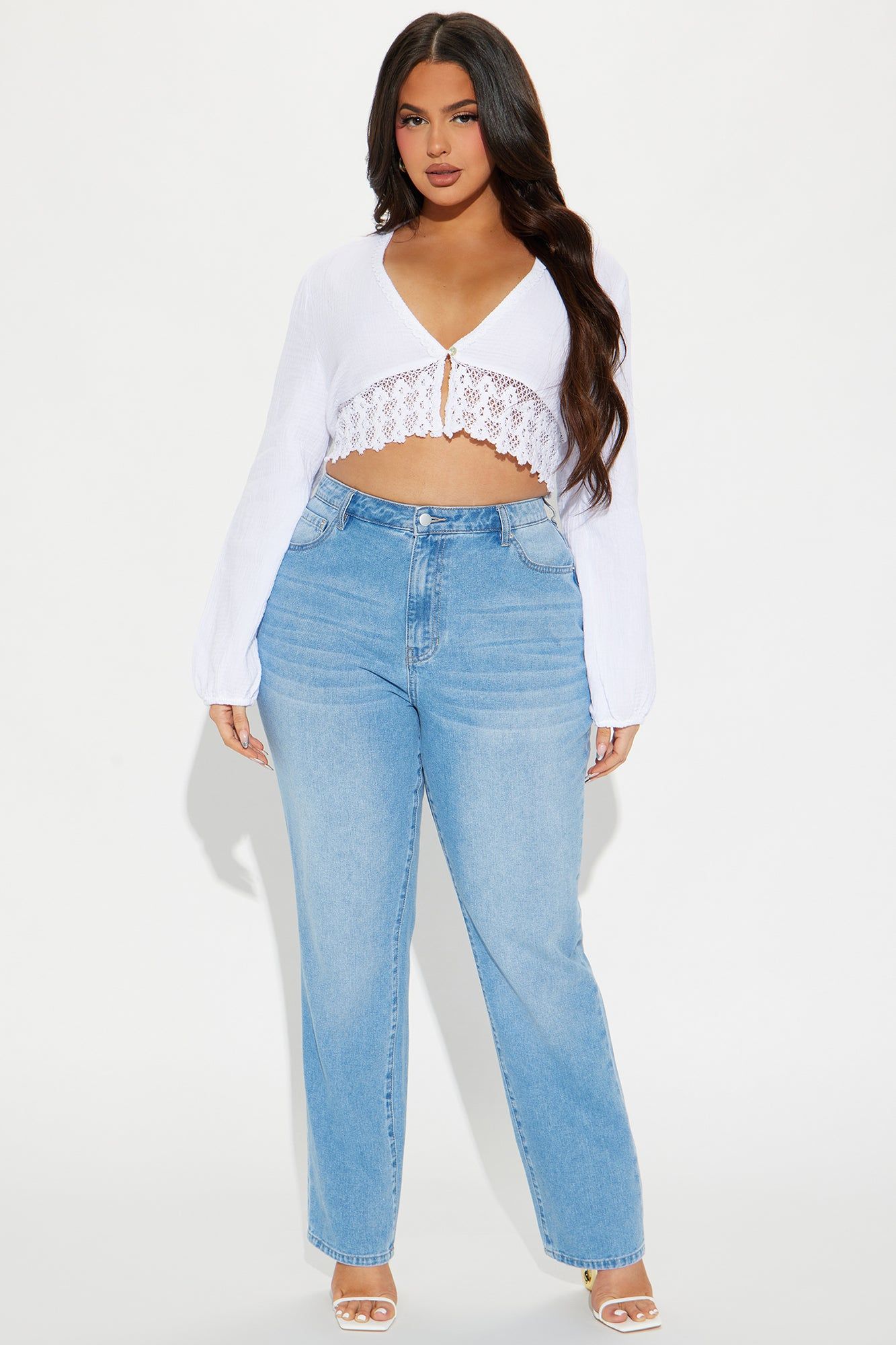 Let's Take A Walk Blouse Top - White sold by Fashion Nova product image thumbnail 5