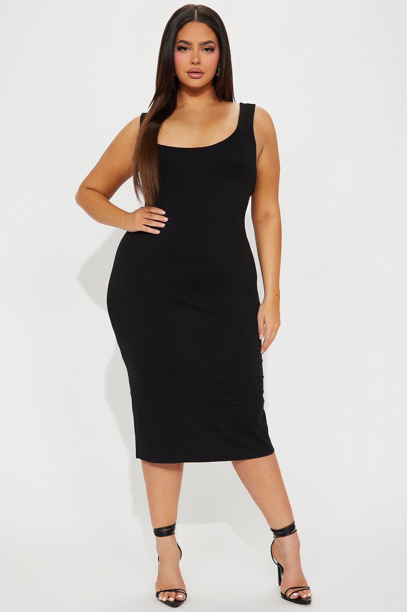 Double Scoop Midi Dress 11 - Black sold by Fashion Nova