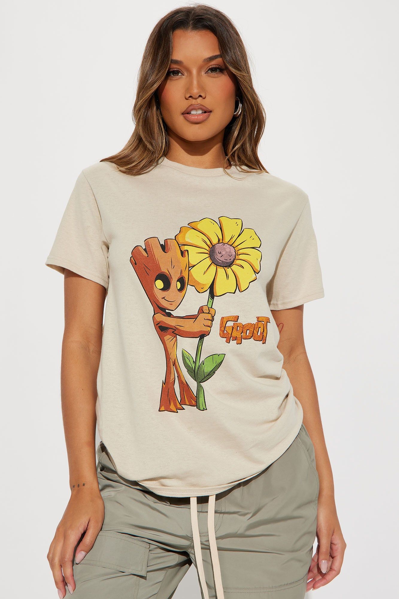 Sunflower Groot Graphic Tee - Sand sold by Fashion Nova