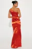 Upscale Evening Satin Gown - Cognac sold by Fashion Nova