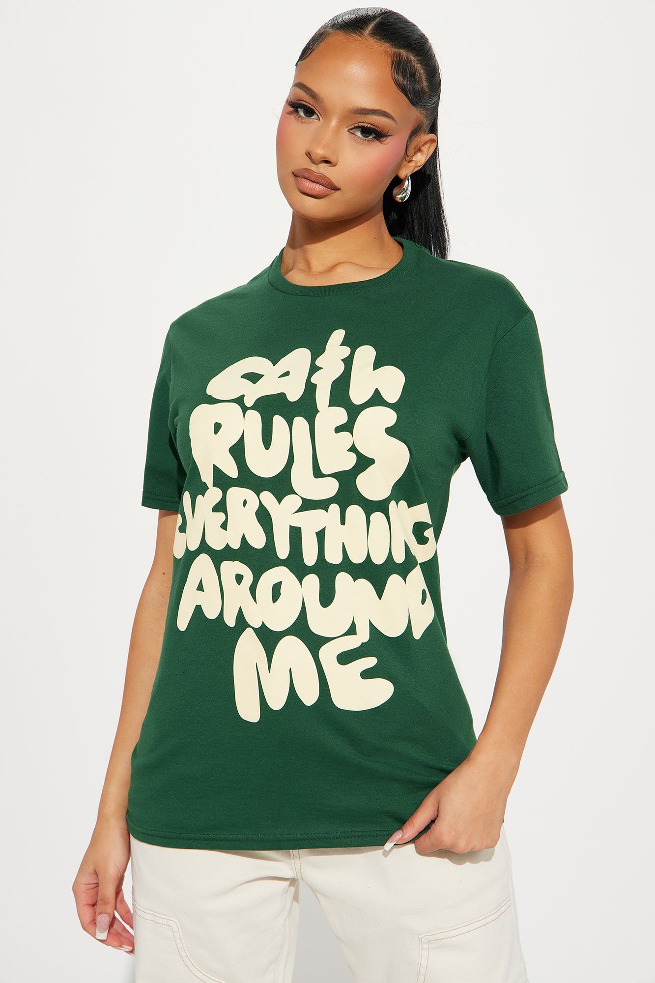 Cash Rules Around Me Tee - Hunter sold by Fashion Nova