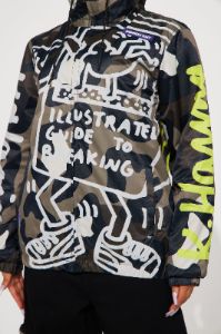 Keith Haring Camo Zip Front Jacket - Camouflage sold by Fashion Nova