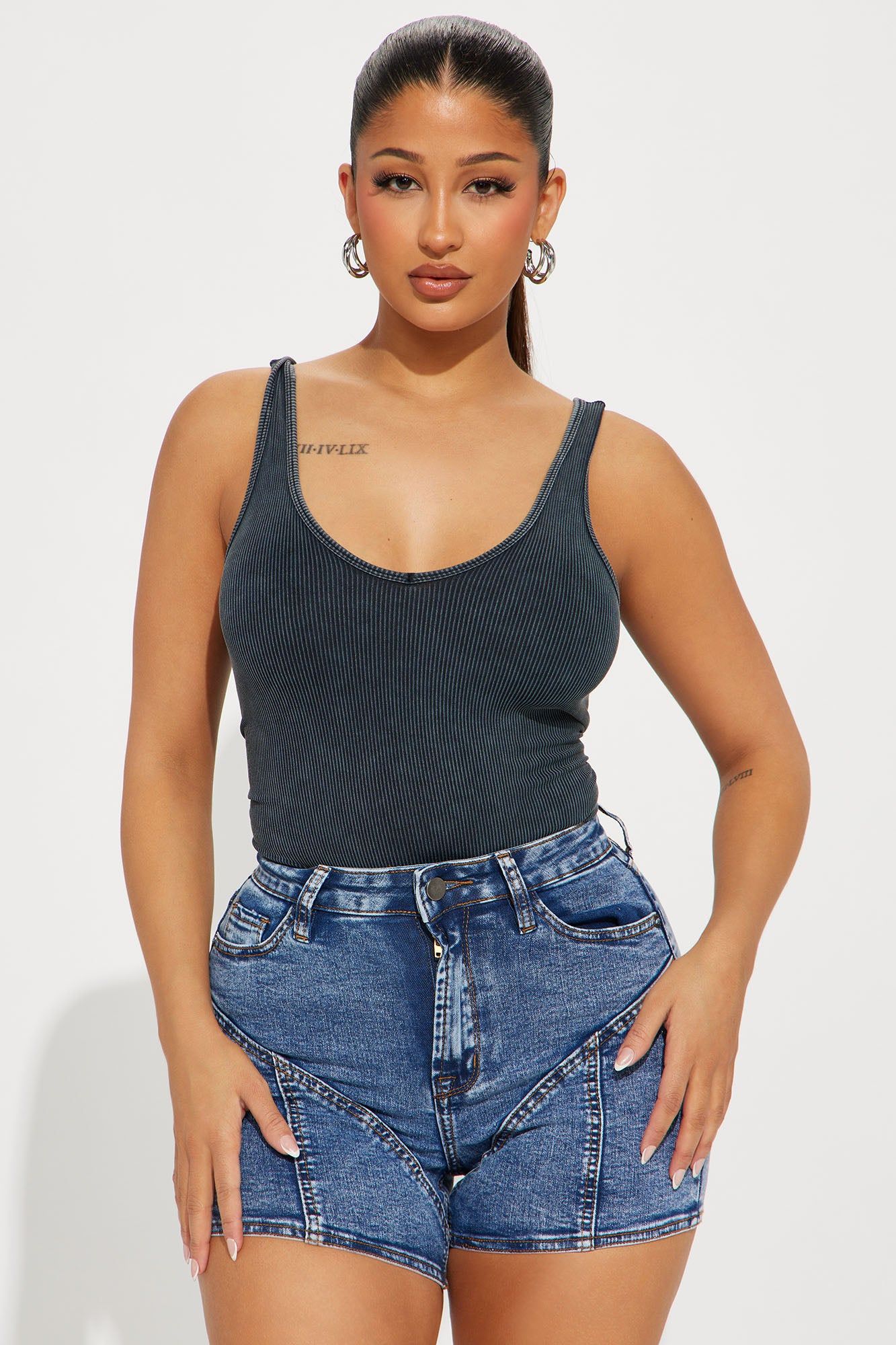 Melina Washed Seamless Bodysuit - Black sold by Fashion Nova product image thumbnail 3