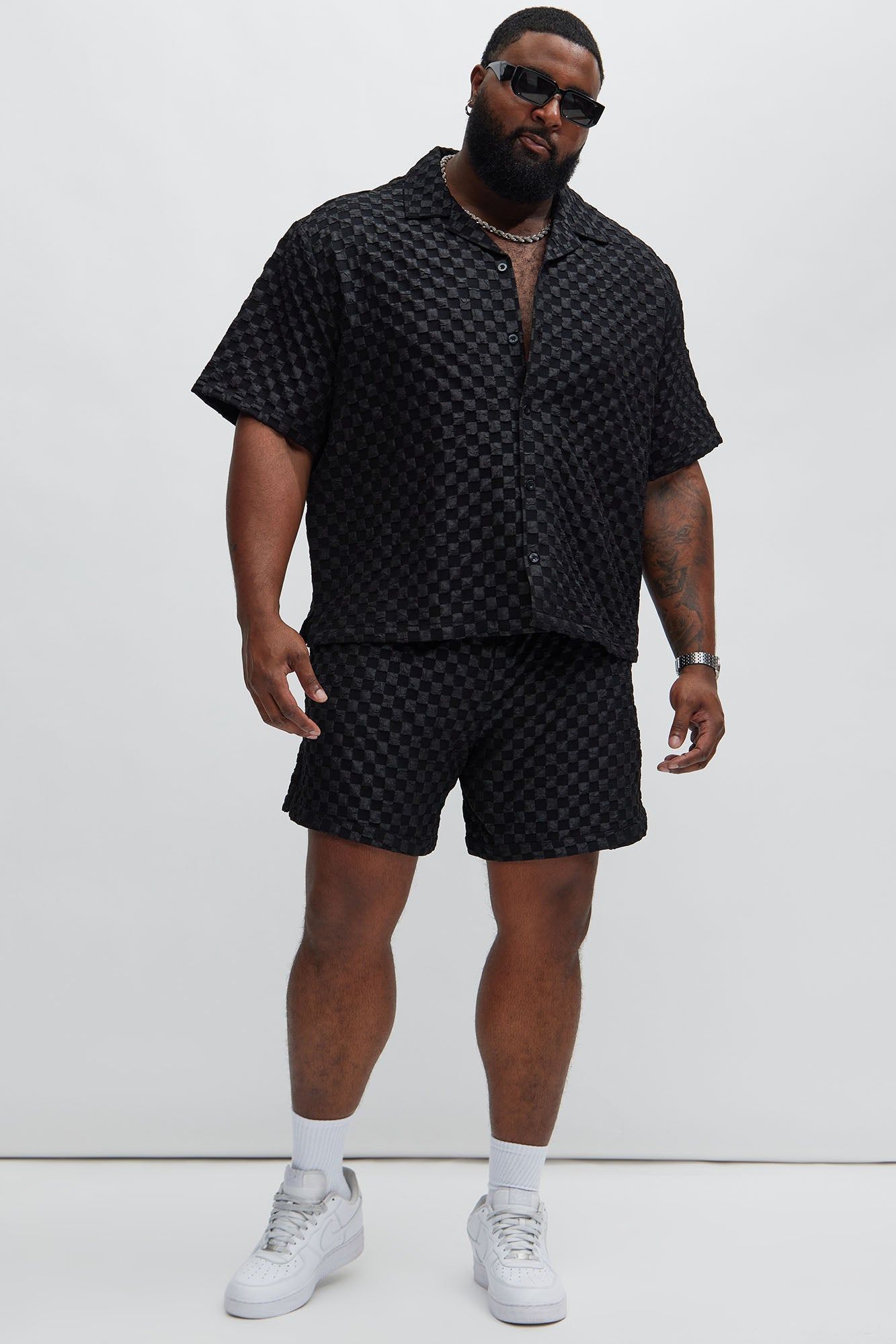 Crinkled Checkers Shirt - Black sold by Fashion Nova product image thumbnail 5