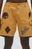 Feel Good Patched Cargo Shorts - Tan sold by Fashion Nova