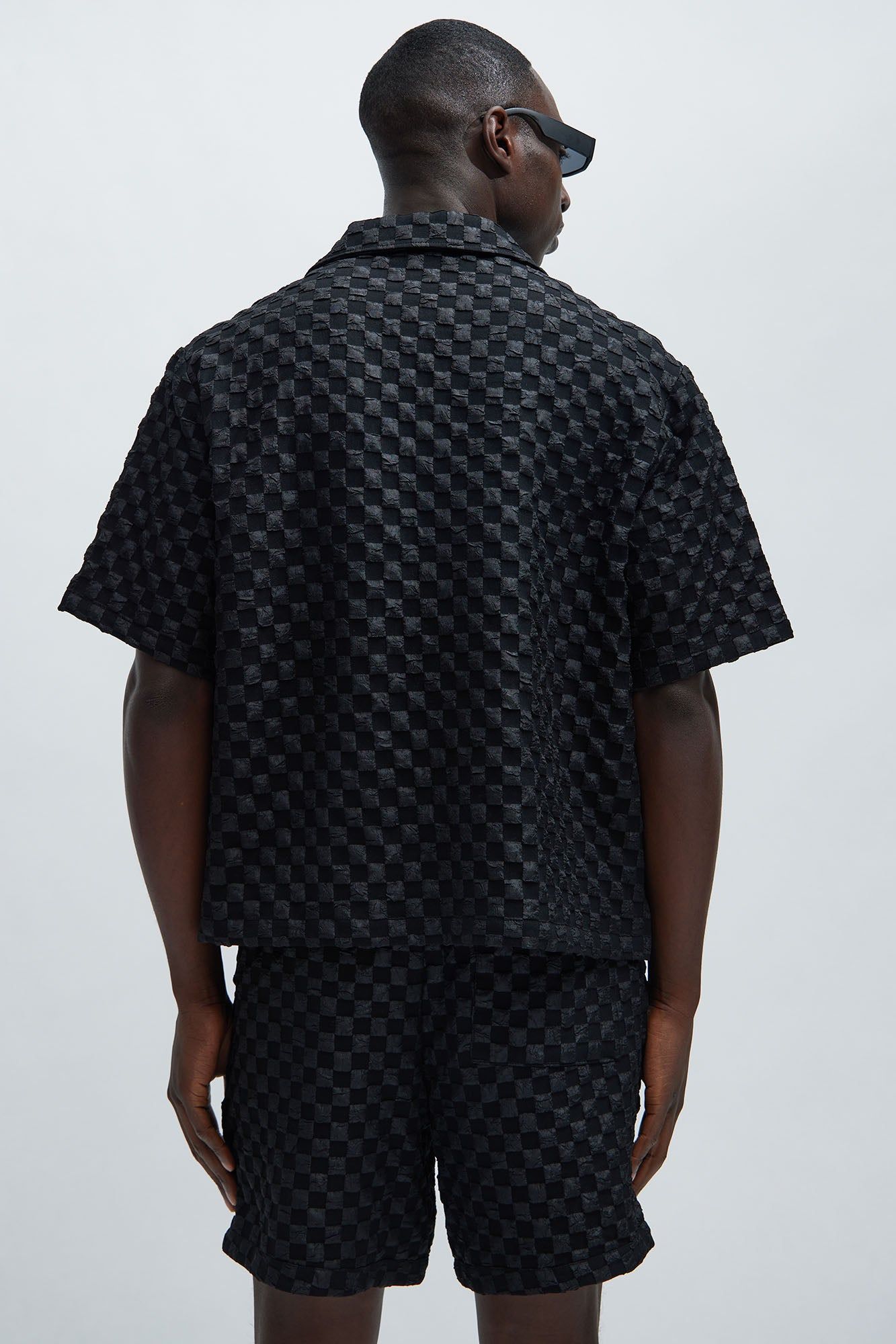 Crinkled Checkers Shirt - Black sold by Fashion Nova product image thumbnail 3