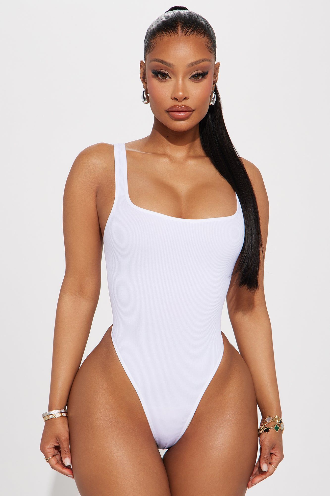 Melanie Seamless Bodysuit - White sold by Fashion Nova