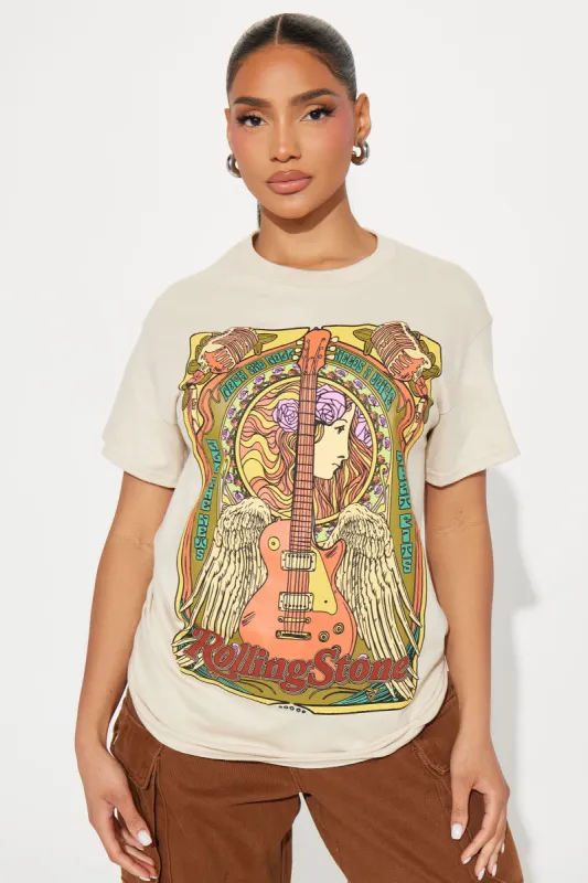 The Rolling Stones Crew Neck Tee - Sand sold by Fashion Nova