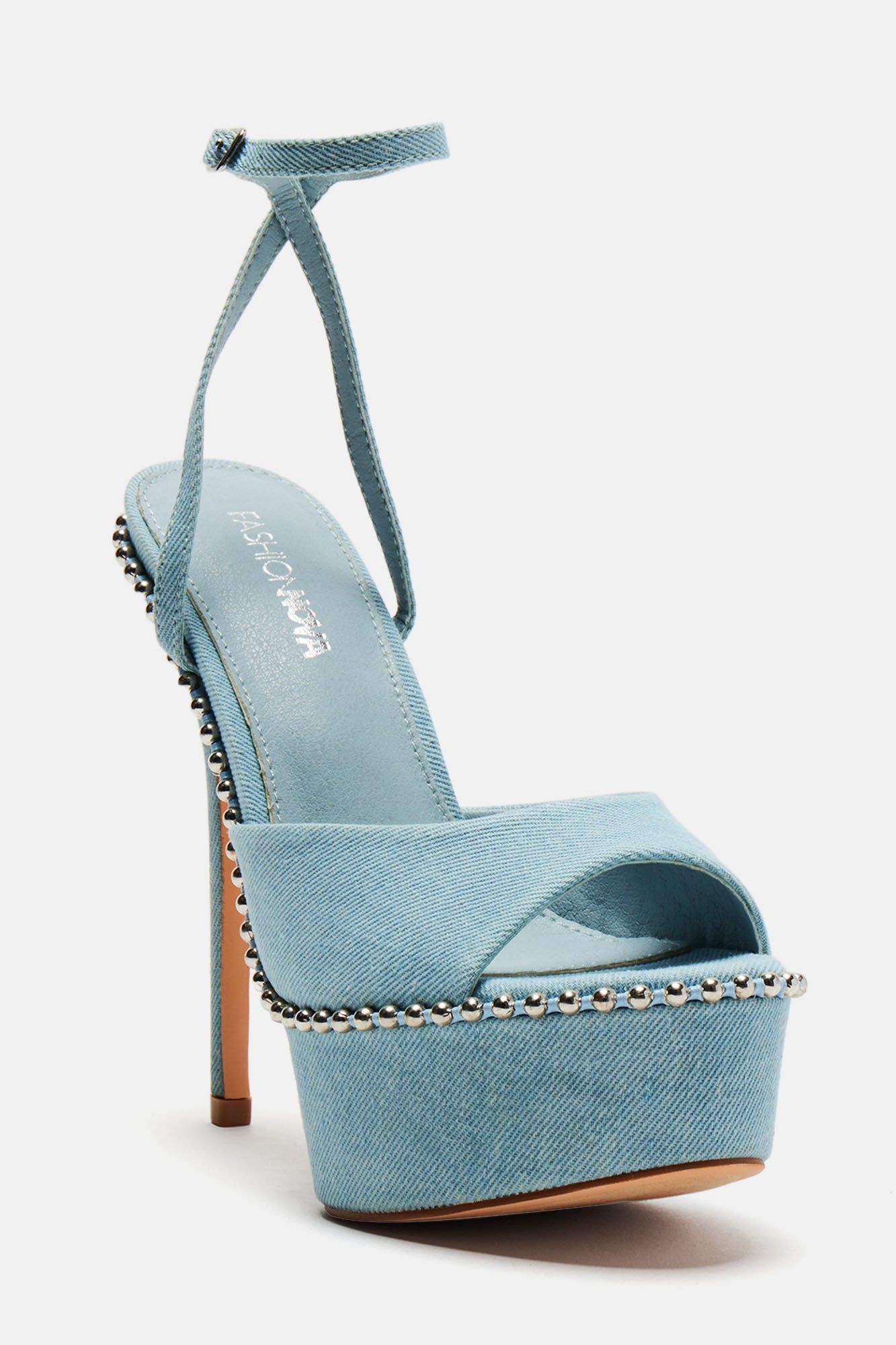 Game Changing Platform Heels - Denim sold by Fashion Nova