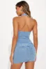 Evangeline Denim Micro Mini Dress - Light Wash sold by Fashion Nova