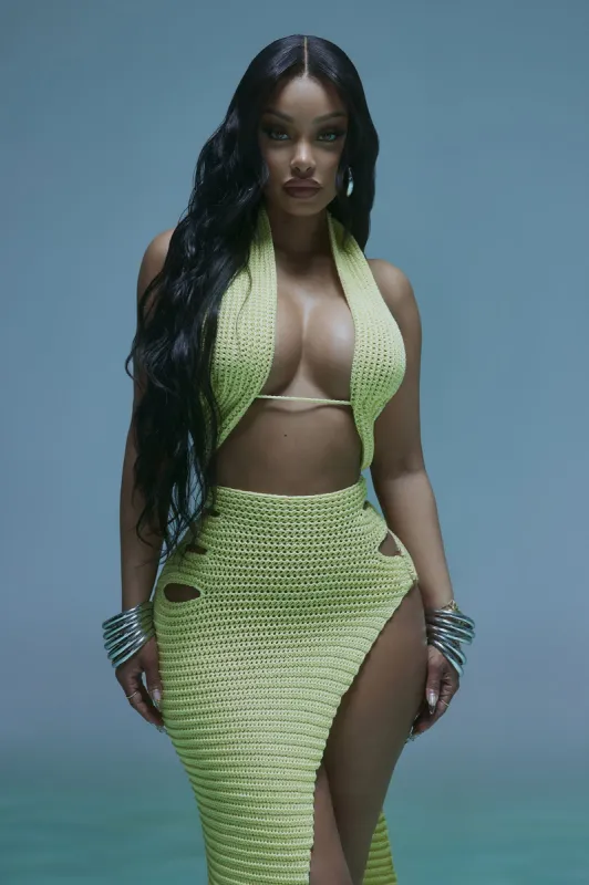Look My Way Crochet Skirt Set - Yellow sold by Fashion Nova